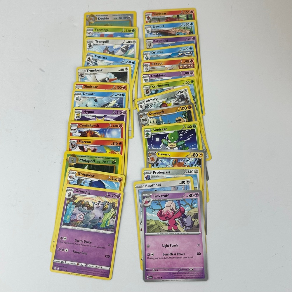 Pokemon TCG Card Lot 27 Cards Flareon Tinkatuff Grumping Mixed